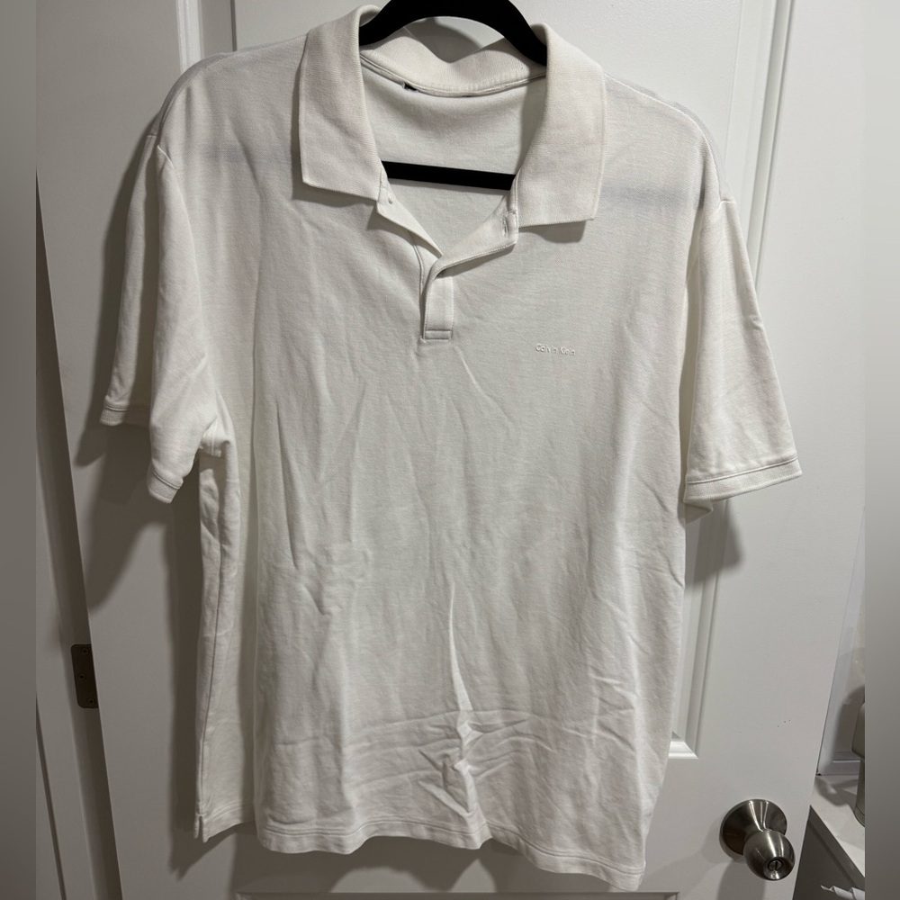Calvin Klein Men's White Polo Shirt 100% cotton